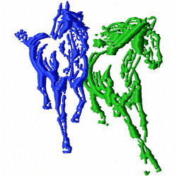 Horses Embroidery Design 2 Horses Embroidery Design 2